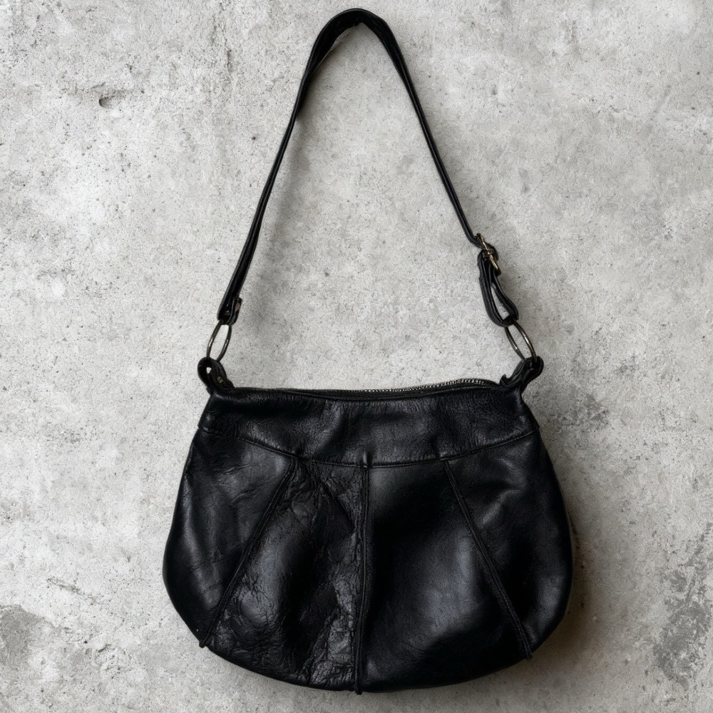 DANDY Leather Hobo Shoulder‎ Bag Purse Boho Streetwear Bohemian Black